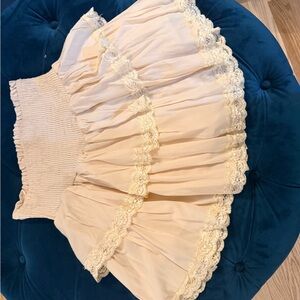 Cream Lace Trim Skort